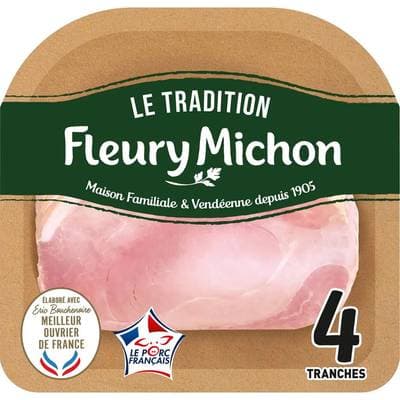 Fleury Michon Jambon Blanc Le Tradition, 4 tranches - 160g