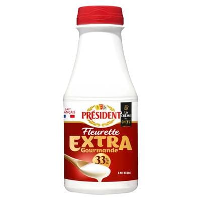 Président Crème fraîche fleurette entière 33%mg, 35cl