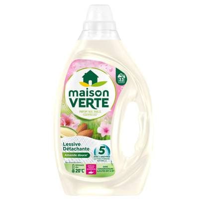 Maison Verte Lessive Liquide Amande Peaux Sensibles, 1,485L