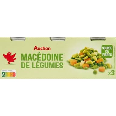 Auchan Macédoine de légumes, 3x130g