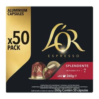 L'or Espresso Café Espresso Splendente N°7 Compatible Nespresso, 50 capsules