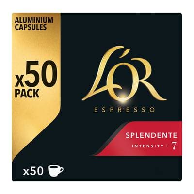 L'or Espresso Café Espresso Splendente N°7 Compatible Nespresso, 50 capsules