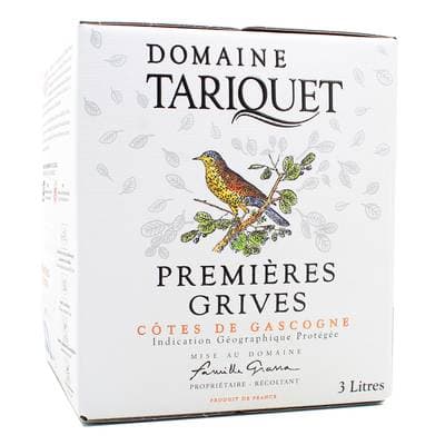 Côtes de Gascogne blanc IGP Domaine TARIQUET cuvée Premières Grives 11°, Bag in box 3L