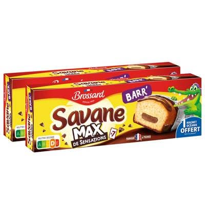 Savane Gâteaux fourrés chocolat Pocket max barr', Lot de 2x7 gâteaux - 210g