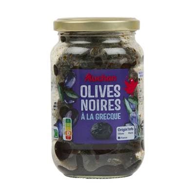 Auchan Olives noires à la grecque en boca, 235g