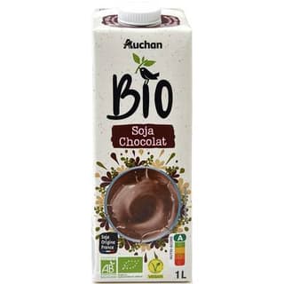Auchan BIO Soja saveur chocolat bio boisson végétale, 1L