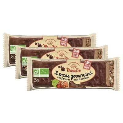 Mamie Bio Barre chocolaté bio L'Encas Gourmand, Lot de 3x35g