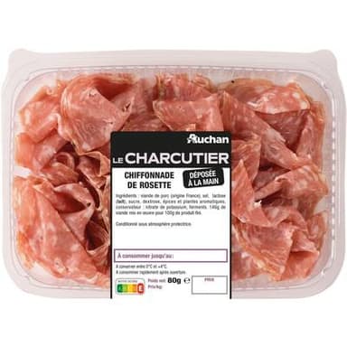 Auchan Le Charcutier Chiffonnade de Rosette, 80g