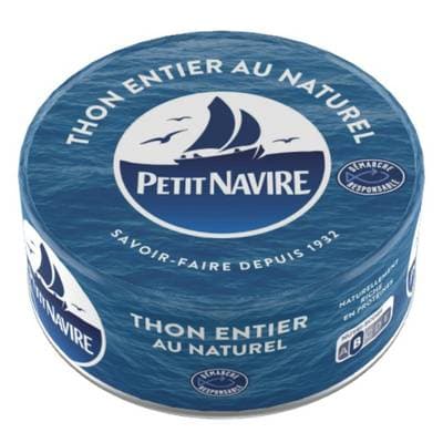 Petit Navire Thon Entier au Naturel Albacore, 185g