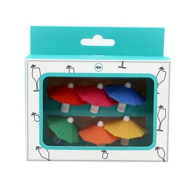 Dotz Set de 6 marqueurs de verre en silicone parasol, 6 pièces