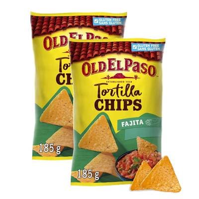 Old el Paso Chips tortilla fajitas Crunchy sans gluten, Lot de 2x185g