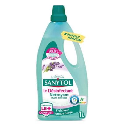 Sanytol Nettoyant ménager Multi-Surfaces Désinfectant Fleurs de Lavande Sans Jave, 1L
