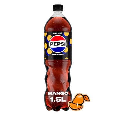 Pepsi Soda zéro saveur mangue, 1,5L