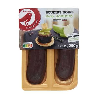 Auchan Boudin Noir au Pommes, 2 pièces - 250g