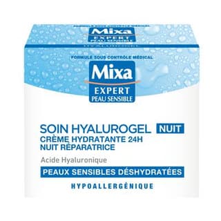 Mixa Crème Hydratante Sommeil Réparateur Hyalurogel Nuit, 50ml