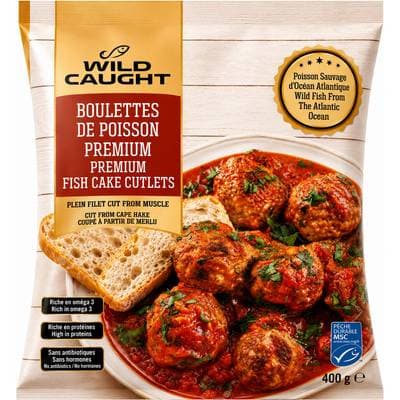 Wild Caught Boulettes de Poisson Sauvage d'Atlantique MSC, 400g