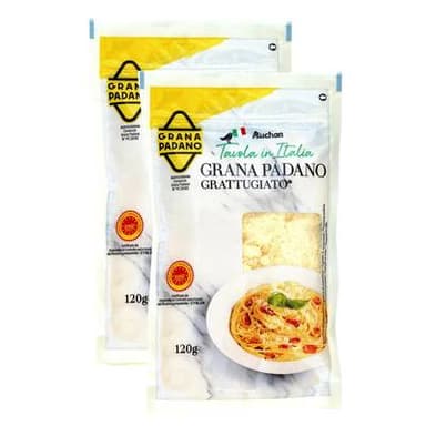 Auchan Tavola In Italia Grana Padano  AOP, Lot de 2x120g