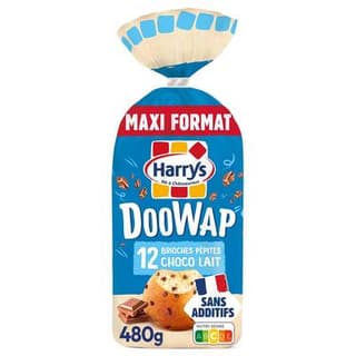 Harrys DooWap Brioches pépites de chocolat au lait, 12 pièces - 480g