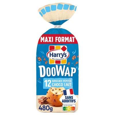 Harrys DooWap Brioches pépites de chocolat au lait, 12 pièces - 480g