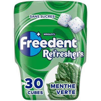 Freedent Chewing gum Menthe Refresher Sans Sucre, 30 dragées