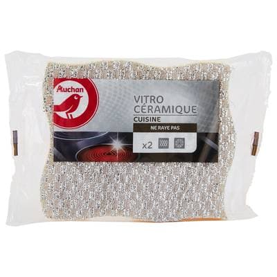 Auchan Eponges cuisine vitro-céramique, 2 éponges