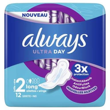 Always Serviettes Ultra Long (Taille 2), 12 serviettes