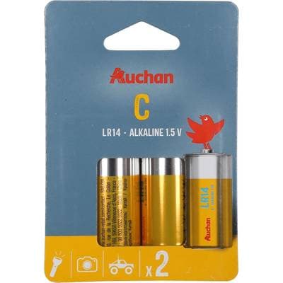 Auchan 4 piles LR14 / C alcaline, 4  piles
