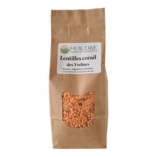 Huilerie Plaine de Versailles Lentilles corail cultivées dans les Yvelines, 500g