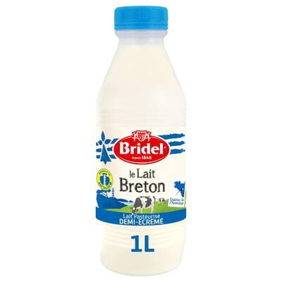 Bridel Lait Frais 1/2 écrémé, 1l