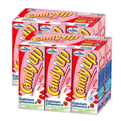 Candy-Up Boisson lactée fraise UHT, Lot de 2 - 6x20cl