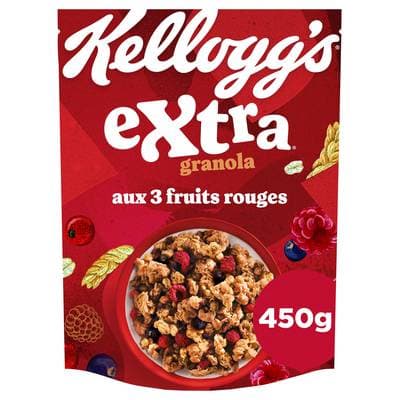 Kellogg's Céréales Extra aux 3 fruits rouges, 450g