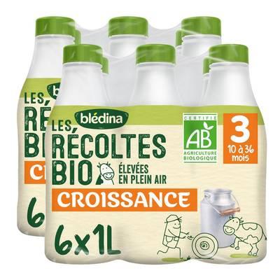 2050000394263 - Blédina - Les Récoltes Bio - Lait de Croissance Bio 3 Liquide Bébé Dès 10 Mois