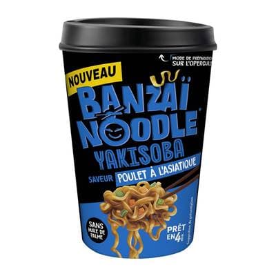 Panzani Nouilles yakisoba saveur poulet à l'asiatique - Banzaï Noodle en cup, 85g