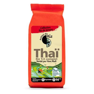 Autour Du Riz Riz thaï bio demi-complet sans gluten cuisson 14 minutes, 500g