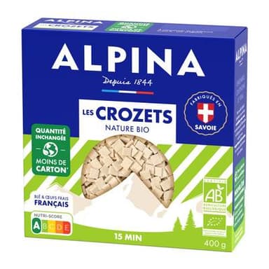 Alpina Savoie Pâtes Crozets Nature Bio, 400g
