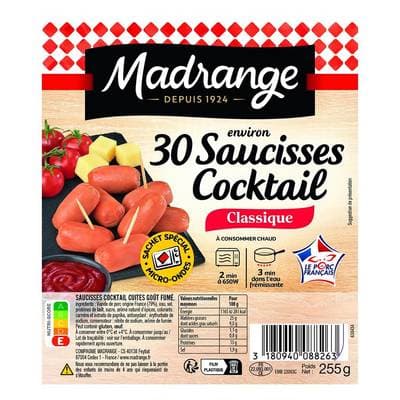 Madrange Saucisses cocktail classique, 30 pièces - 255g