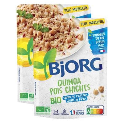 Bjorg Quinoa pois chiche Plat Cuisiné bio, Lot de 2x250g