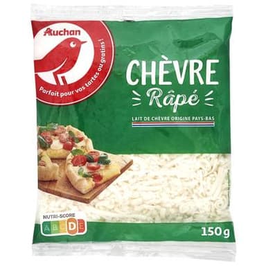 Auchan Fromage de chèvre râpé, 150g