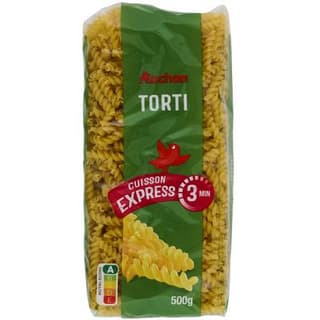 Auchan Pâtes Torti Cuisson Rapide 3 min, 500g