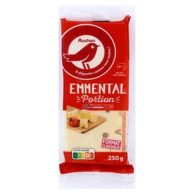 Auchan Emmental français en bloc, 250g