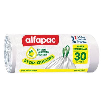 Alfapac Sac Poubelle Poignee Parfumé, 30L