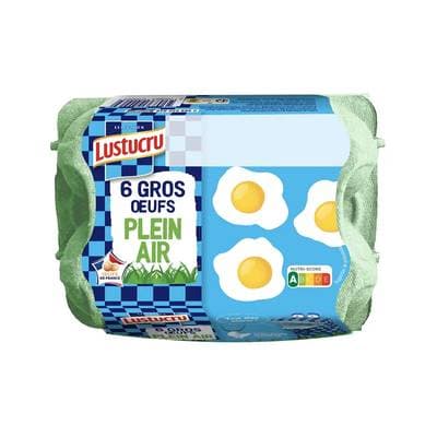 Lustucru Gros Oeufs Plein Air, 6 oeufs