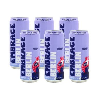 Embrace BERLIN, Boisson Pétillante Grenade Cassis, Lot de 6x33cl