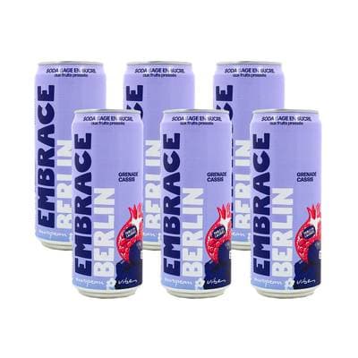 Embrace BERLIN, Boisson Pétillante Grenade Cassis, Lot de 6x33cl