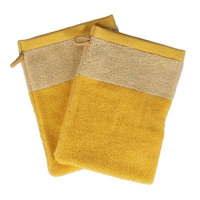 Collection Pixie Gant de toilette 15x21cm sunny yellow, 2 gants