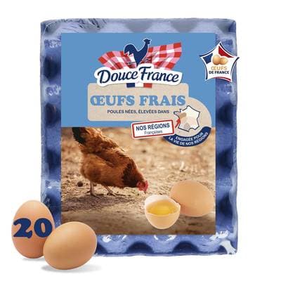 Douce France Oeufs de Poules, 20 oeufs