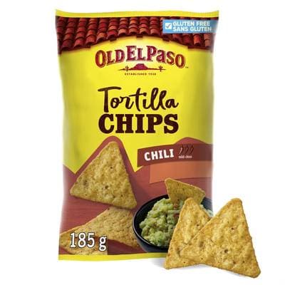 Old el Paso Crunchy tortilla chips Chili, 185g