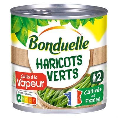 Bonduelle Haricots Verts Extra Fins Cuits à la Vapeur, 220g