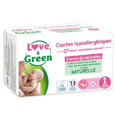 Love & Green Couches écologiques T1- 2 - 5kg, 44 couches