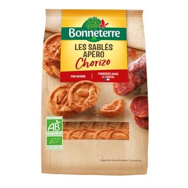 Bonneterre Biscuits sablés au chorizo bio, 100g